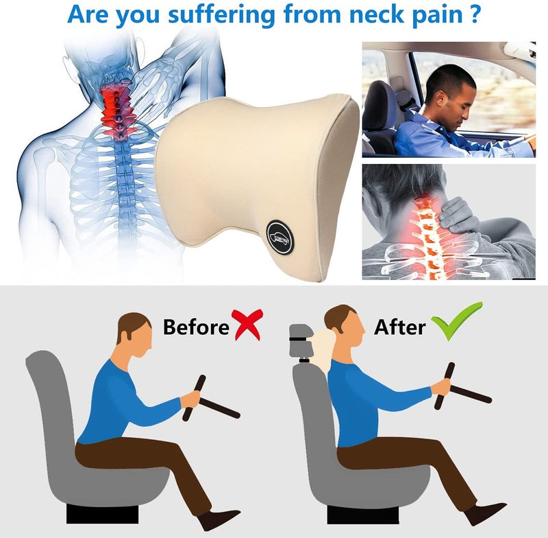 ICOMFYWAY Car Neck Pillow For Car Driving, Car Seat Headrest Pillow, Car Neck Support And Rest For Car Pillow, Travel Car Seat Neck Pillow For Neck Pain Relief & Cervical Support, Neck Car Pillow For Sleeping - Image 2